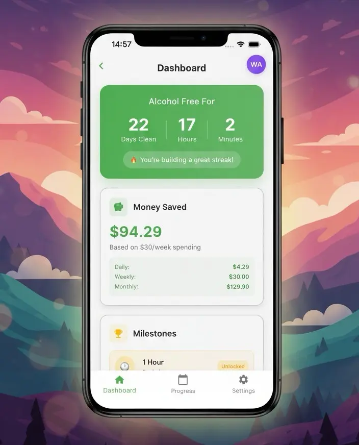 Precision Sobriety Counter with real-time tracking